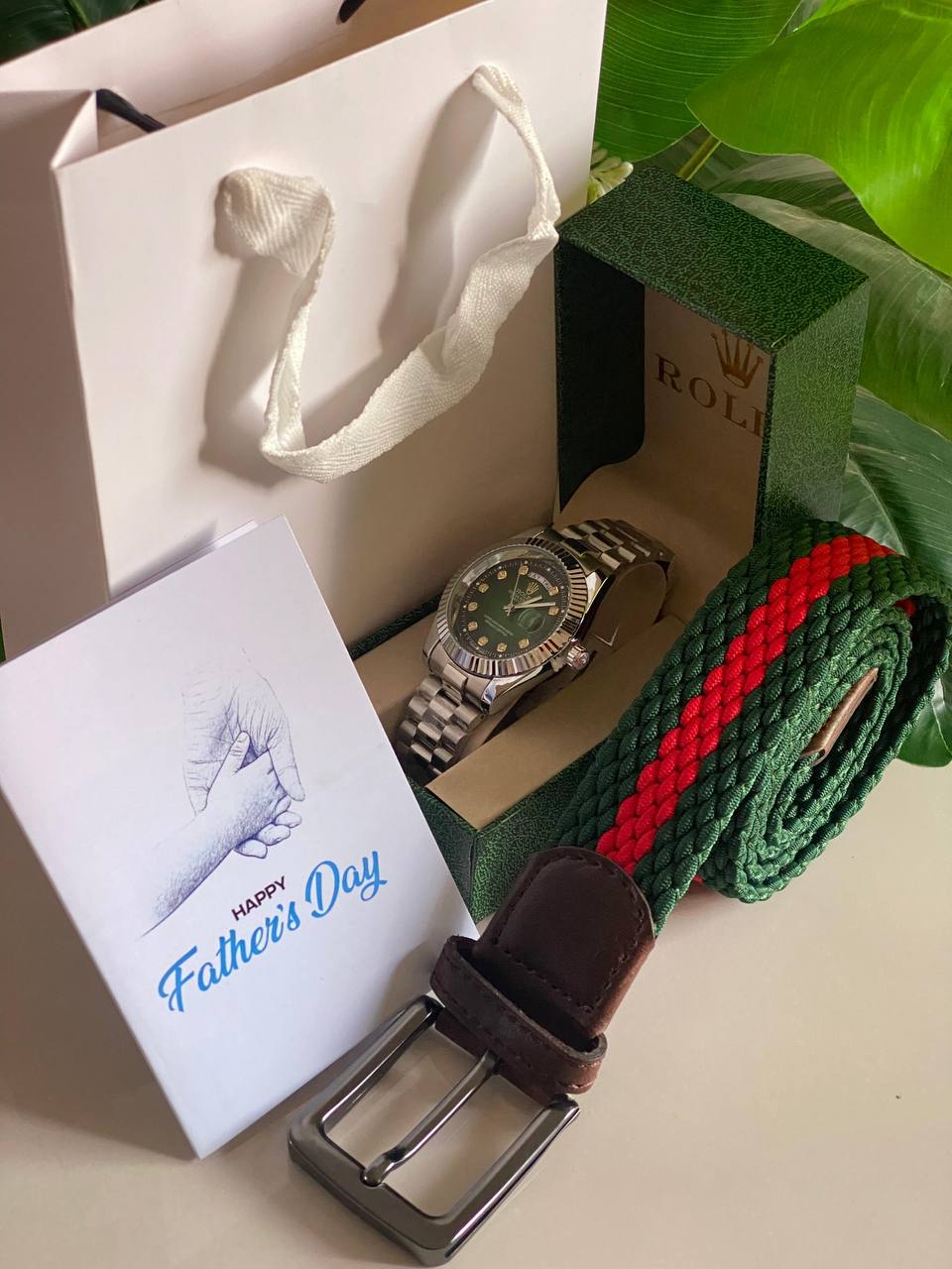 FATHERS DAY GIFT ROLEX SET ROLEX WATCH X BOX BELT CARD & BAG AND ENQUIRIES
