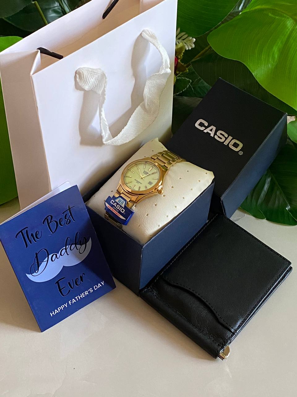 FATHERS DAY GIFT ROLEX SET CASIO WATCH X BOX MONEY CLIP WALLET CARD & BAG WE ENGRAVE GIFTS AND ENQUIRIES