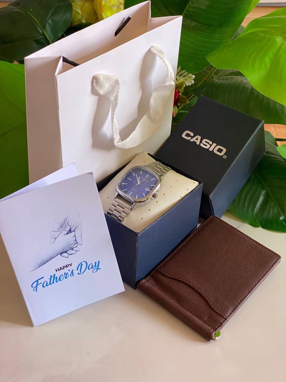FATHERS DAY GIFT ROLEX SET CASIO WATCH X BOX MONEY CLIP WALLET CARD & BAG WE ENGRAVE GIFTS AND ENQUIRIES