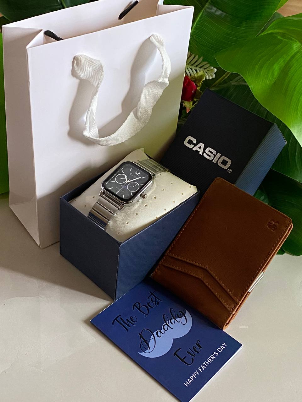 FATHERS DAY GIFT ROLEX SET CASIO WATCH X BOX MONEY CLIP WALLET CARD & BAG WE ENGRAVE GIFTS AND ENQUIRIES
