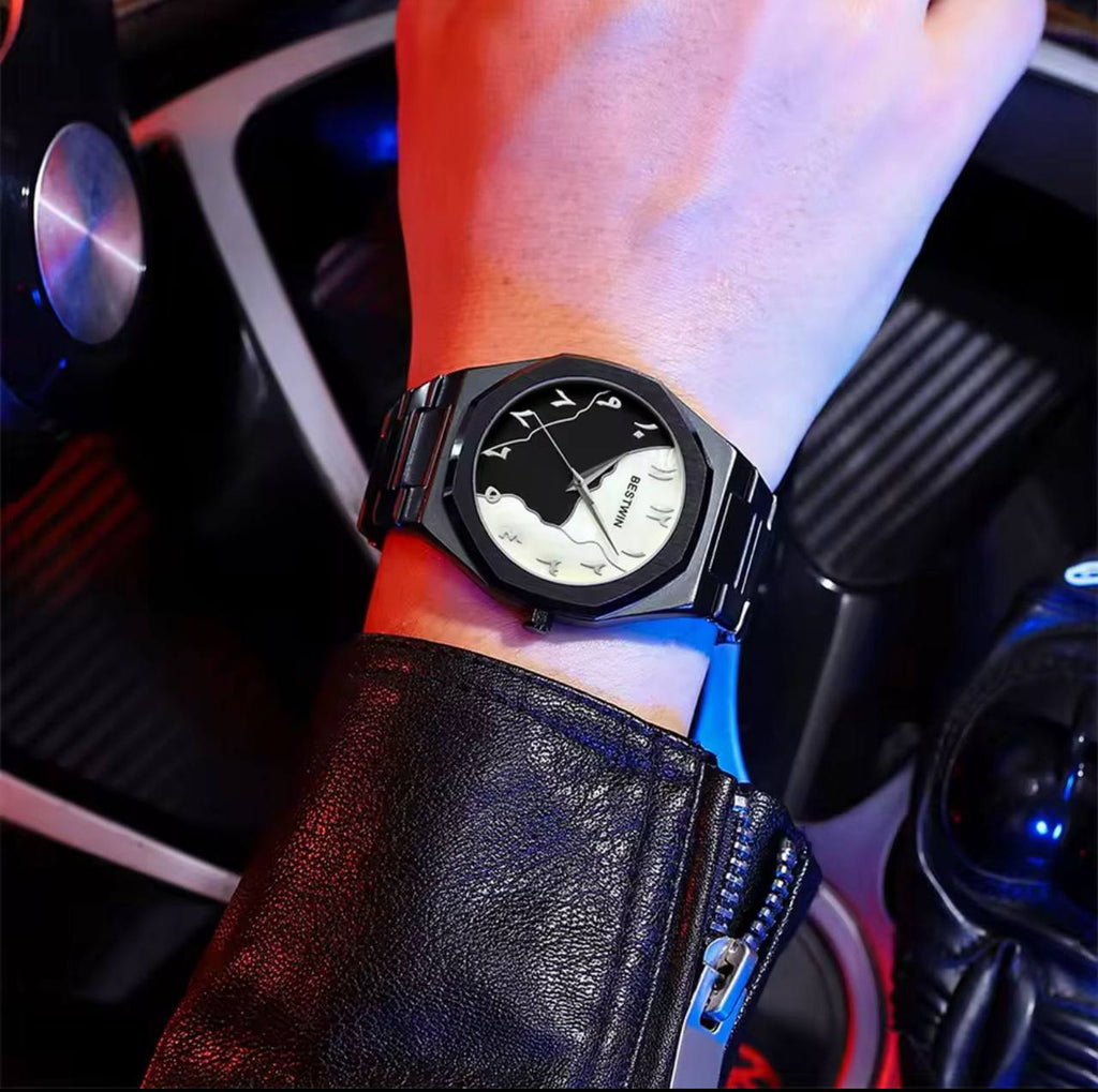 ARABIC BESTWIN WATCH STAINLESS STEEL BATTERY POWERED WATER RESISTANT ENGRAVING SERVICES ENQUIRIES