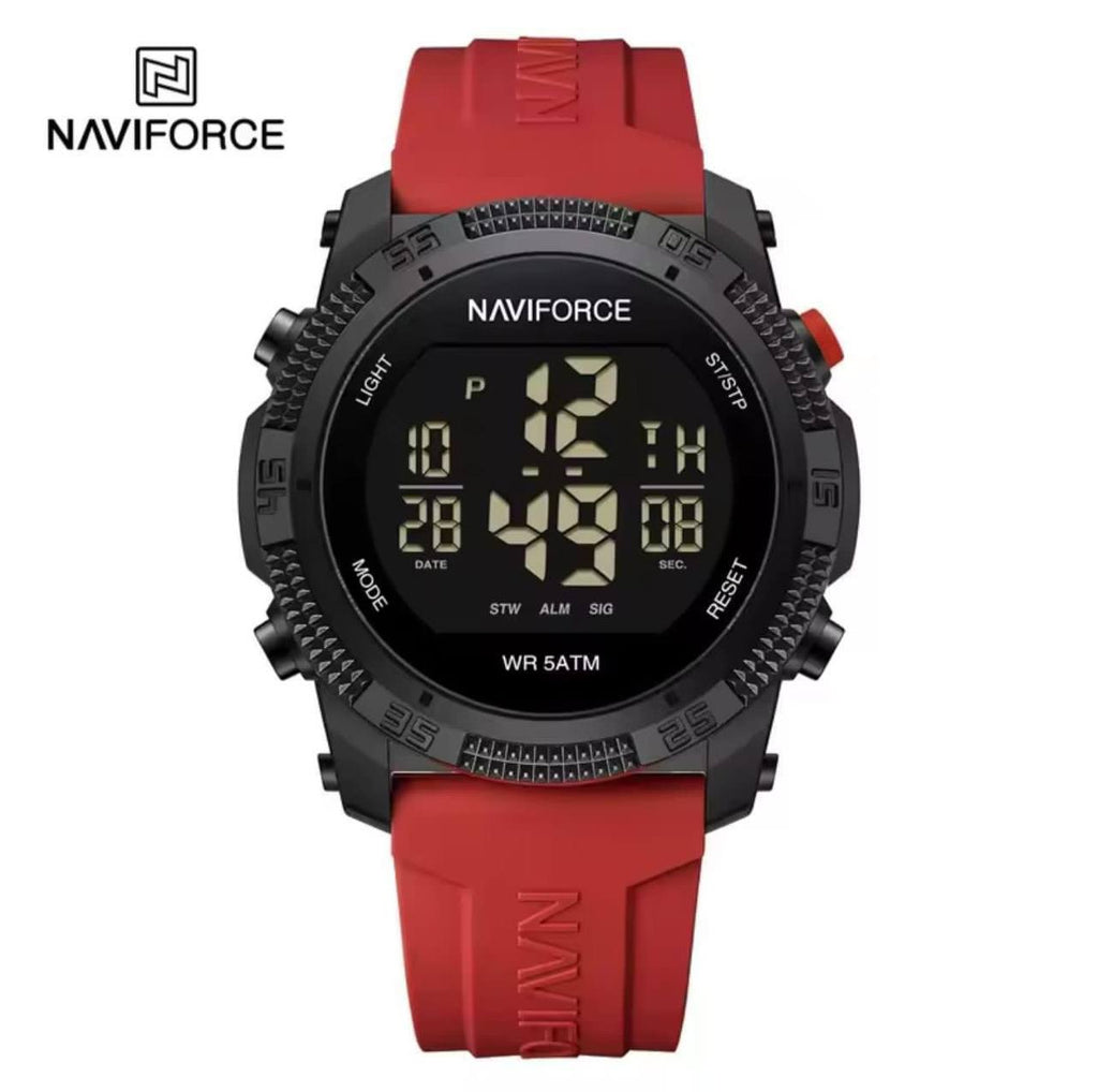 NAVIFORCE NF7104 4 COLOURS UNISEX LCD DIGITAL WATER RESISTANT:3ATM SILICON STRAP ACRYLIC FASHION SPORT WATCH ENGRAVING FROM & ENQUIRIES