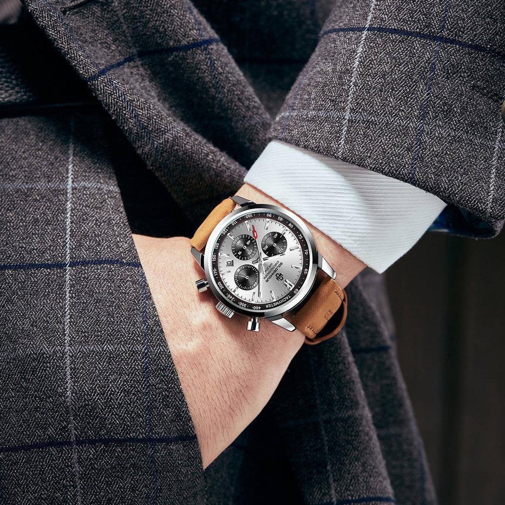 GOLDEN HOUR CHRONOGRAPH DATE DISPLAY WATER RESISTANT LUMINOUS FUNCTION LEATHER STRAP ENGRAVING SERVICES ENQUIRIES