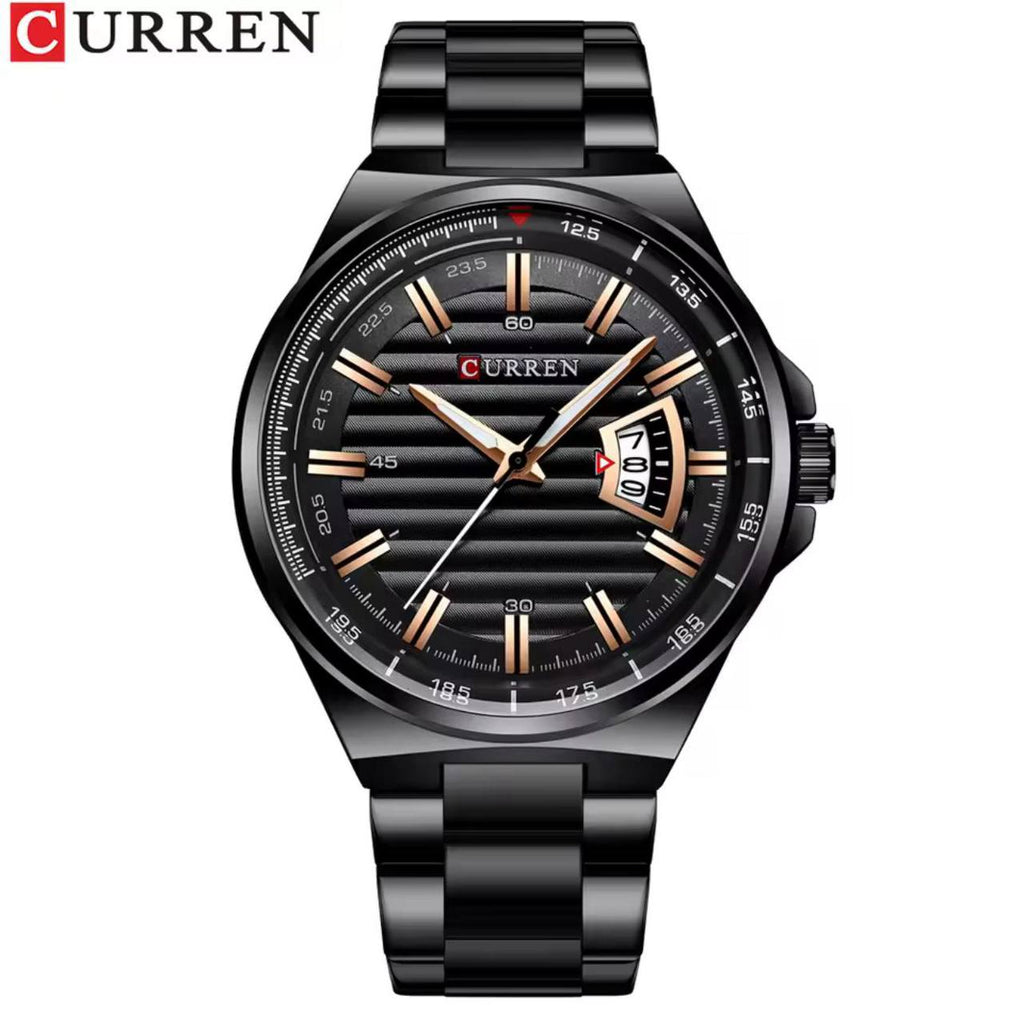 CURREN GENTS 8375 BATTERY POWERED DATE DISPLAY WATER RESISTANT CURREN BRANDED BOX ENGRAVING SERVICES ENQUIRIES