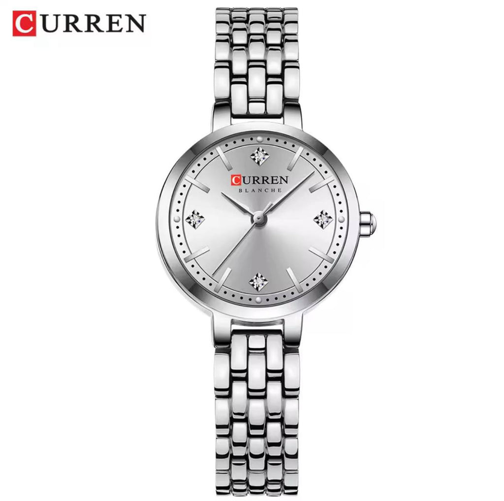 CURREN LADIES #9106 (METALLIC ) WATER RESISTANT BATTERY POWERED ENGRAVING SERVICES PER WORD,300 LOGO CURREN BRANDED BOX ENQUIRIES