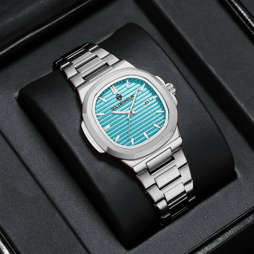 MEGIR CHRONOGRAPH GENTS WATCH BLACK BROWN CHRONOGRAPH MOVEMENT DATE DISPLAY LEATHER STRAP BATTERY POWERED WATER RESISTANT ENGRAVING SERVICES /ENQUIRIES