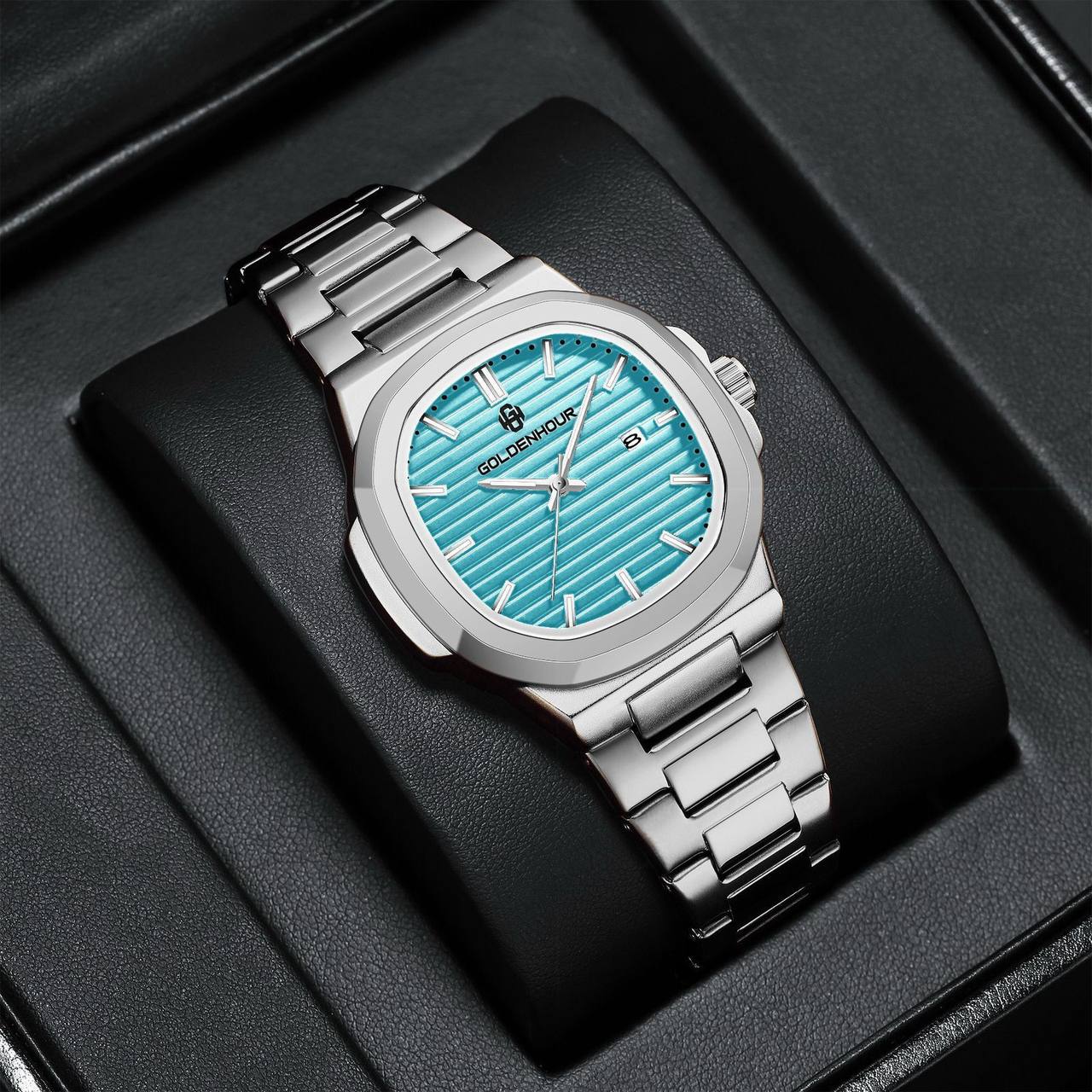 MEGIR CHRONOGRAPH GENTS WATCH BLACK BROWN CHRONOGRAPH MOVEMENT DATE DISPLAY LEATHER STRAP BATTERY POWERED WATER RESISTANT ENGRAVING SERVICES /ENQUIRIES