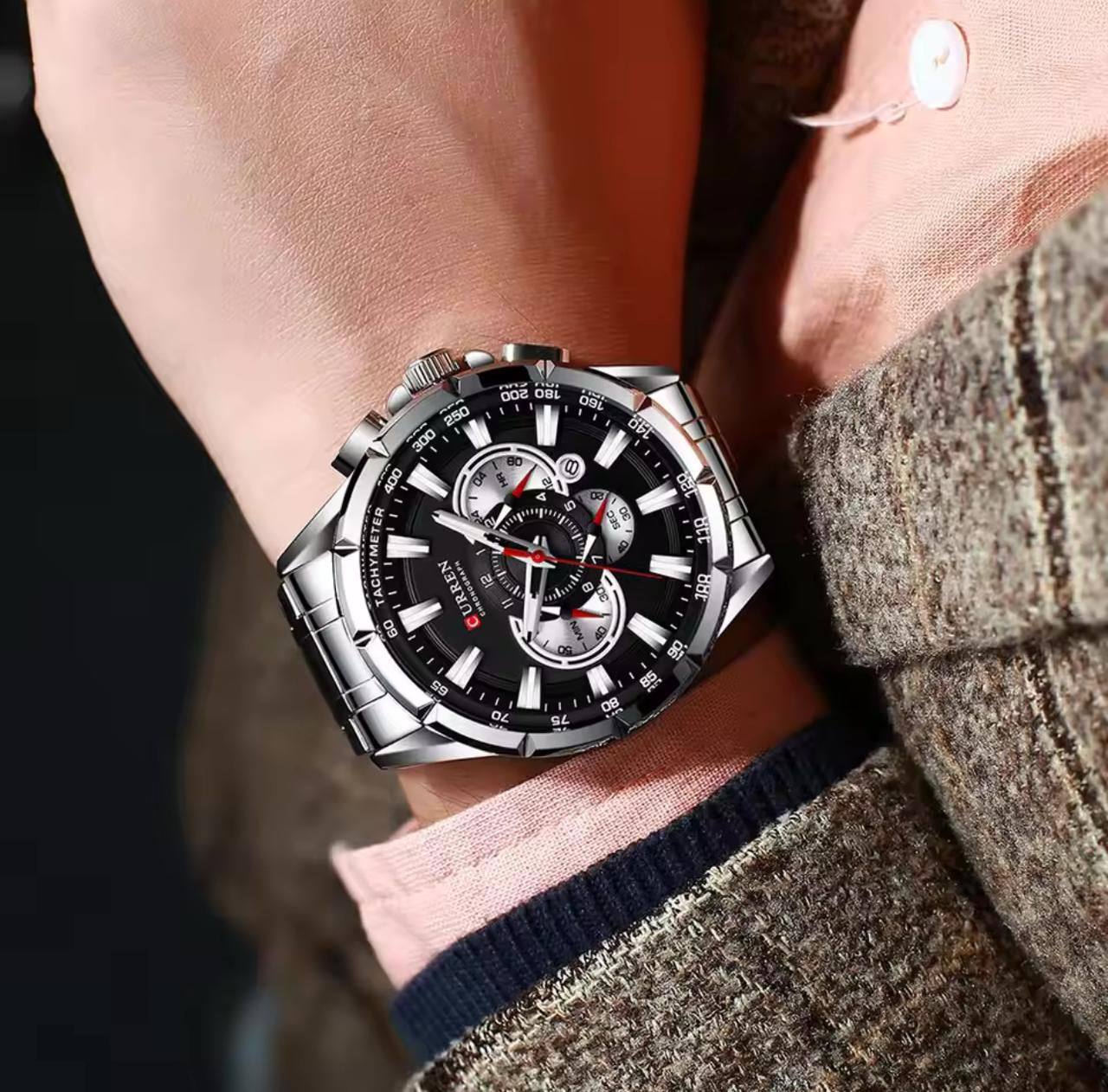 CURREN GENTS #8363 WATER RESISTANT BATTERY POWERED DATE DISPLAY CHRONOGRAPH MOVEMENT LUMINOUS 2 COLOR OPTIONS CURREN BRANDED BOX ENQUIRIES