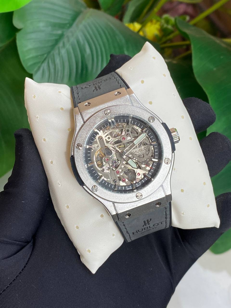 ARRIVALS PATEK PHILLIPE GENTS WATCH TOURBILLON MACHINE DAY&DATE DISPLAY METAL AND LEATHER STRAPS AUTOMATIC MOVEMENT WATER RESISTANT WE OFFER ENGRAVING SERVICES ENQUIRIES