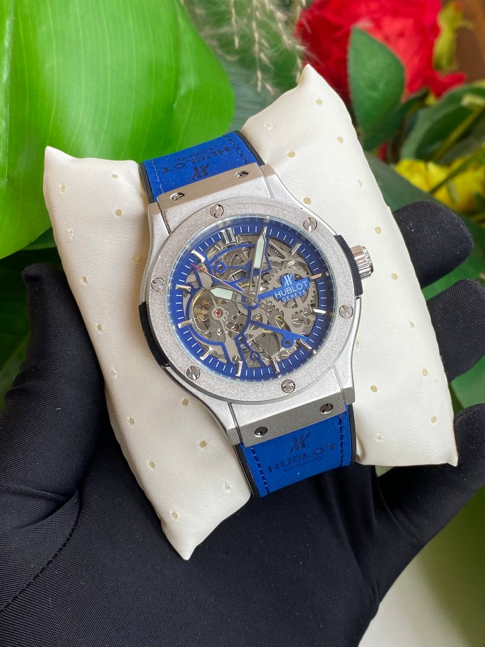 ARRIVALS PATEK PHILLIPE GENTS WATCH TOURBILLON MACHINE DAY&DATE DISPLAY METAL AND LEATHER STRAPS AUTOMATIC MOVEMENT WATER RESISTANT WE OFFER ENGRAVING SERVICES ENQUIRIES