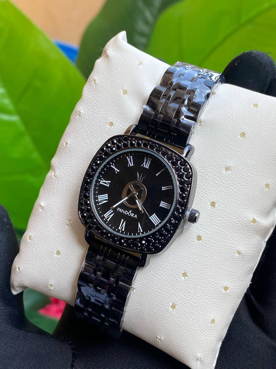 PANDORA LADIES WATCH STAINLESS STEEL WATER RESISTANT BATTERY POWERED ICED OUT ENGRAVING SERVICES ENQUIRIES