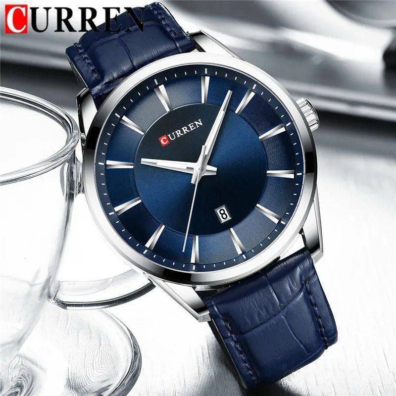 CURREN GENTS WATCH #8365 BLACK BLUE WATER RESISTANT DATE DISPLAY BATTERY POWERED CURREN BRANDED BOX ENGRAVING SERVICES ENQUIRIES