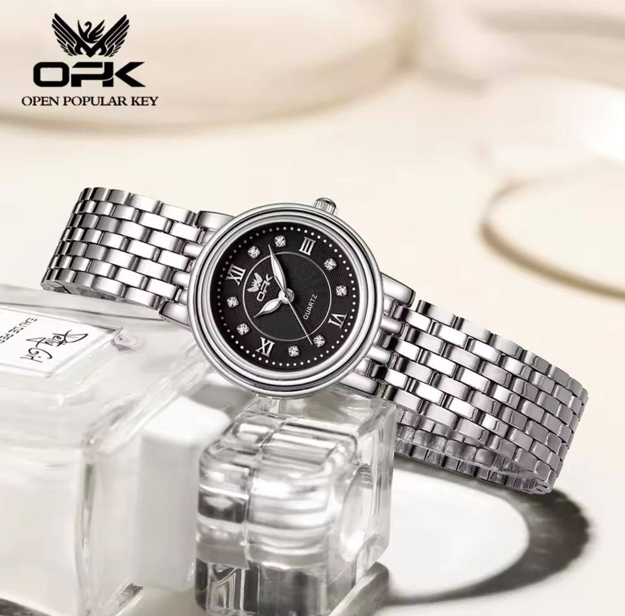 OPK LADIES #6005 STAINLESS STEEL BATTERY POWERED WATER RESISTANT ENGRAVING SERVICES ENQUIRIES