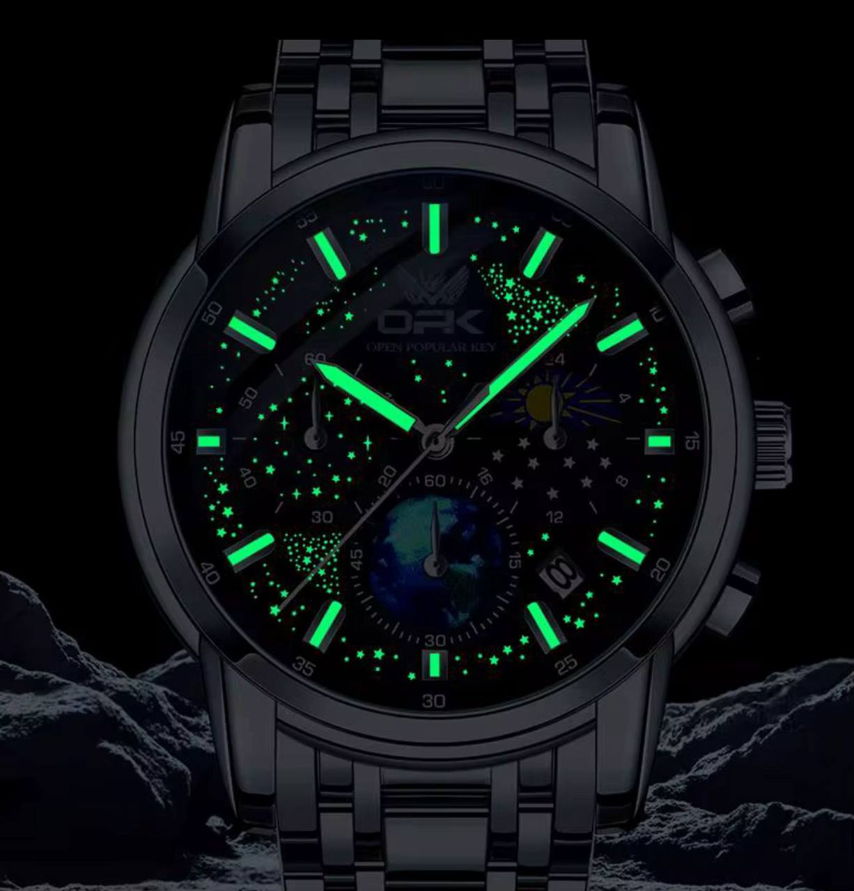 FOXBOX FB0058E STOP WATCH ALARM DAY AND DATE DISPLAY BACKLIGHT 12/24 HRS FORMAT WATERPROOF TO 30 METERS ENGRAVING SERVICES ENQUIRIES