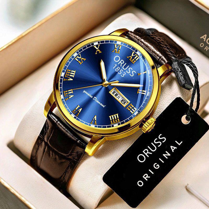 ORUSS MEN DAY & DATE WATCH DATE DISPLAY STAINLESS STEEL BATTERY POWERED WATER RESISTANT ENGRAVING SERVICES ENQUIRIES