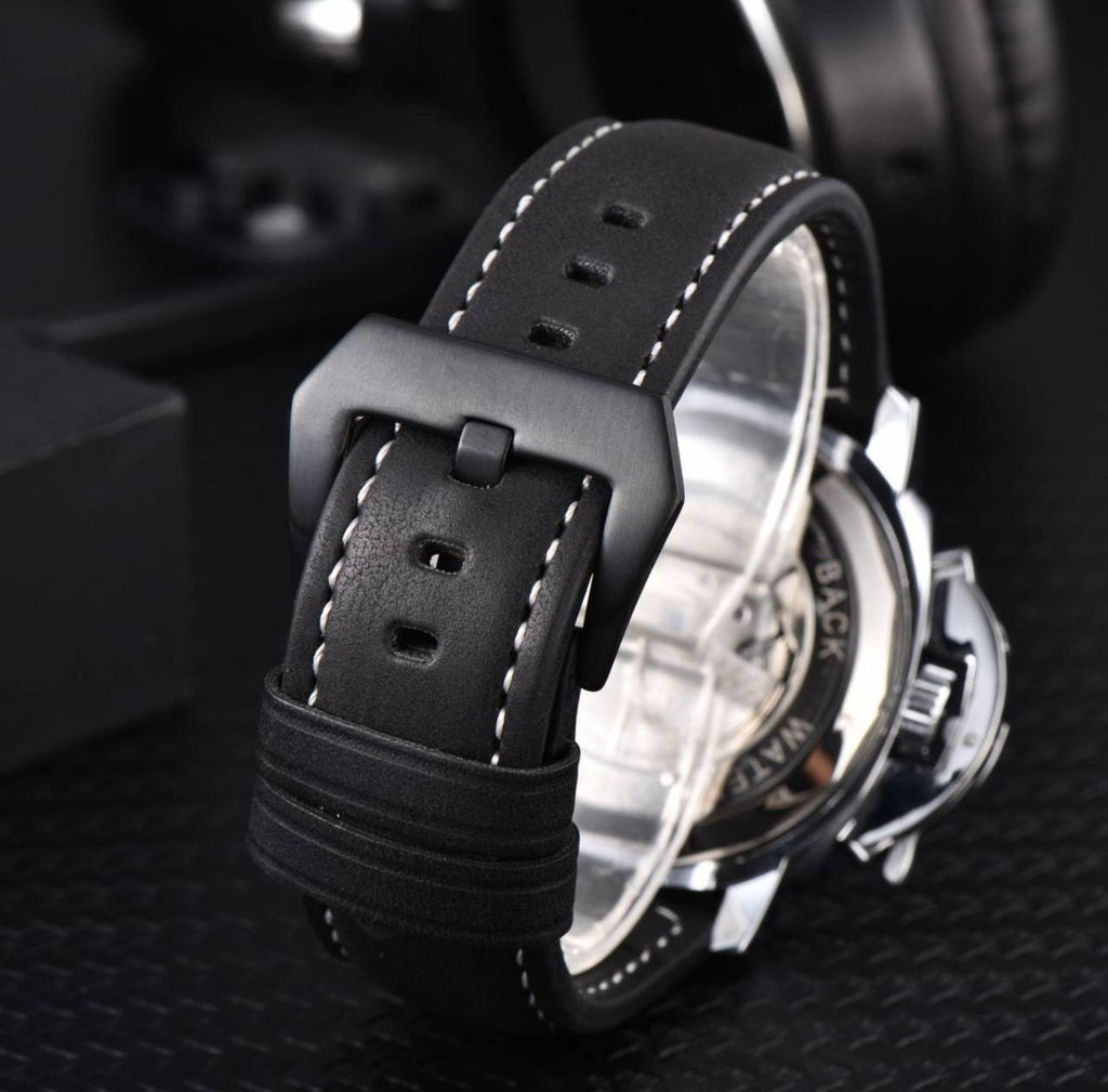 ARRIVALS PANERAI AUTOMATIC GENTS WATCH TOURBILLON MACHINE CHRONOGRAPH LEATHER STRAPS AUTOMATIC MOVEMENT WATER RESISTANT WE OFFER ENGRAVING SERVICES ENQUIRIES