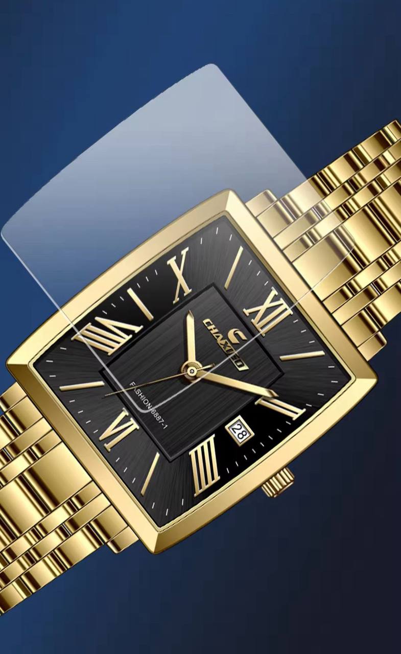 BRAND ALERT CHAXIGO DATE DISPLAY #6687 /= QUARTZ & DATE DISPLAY 30M WATERPROOF STAINLESS STEEL STRAP HIGH STRENGTH MINERAL GLASS WE OFFER ENGRAVING SERVICES