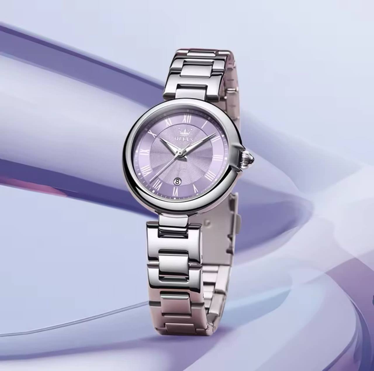 #OLEVS LADIES 5608 STAINLESS STEEL DATE DISPLAY STYLISH LADY WATCH WATER RESISTANT NON FADE ENGRAVING SERVICES