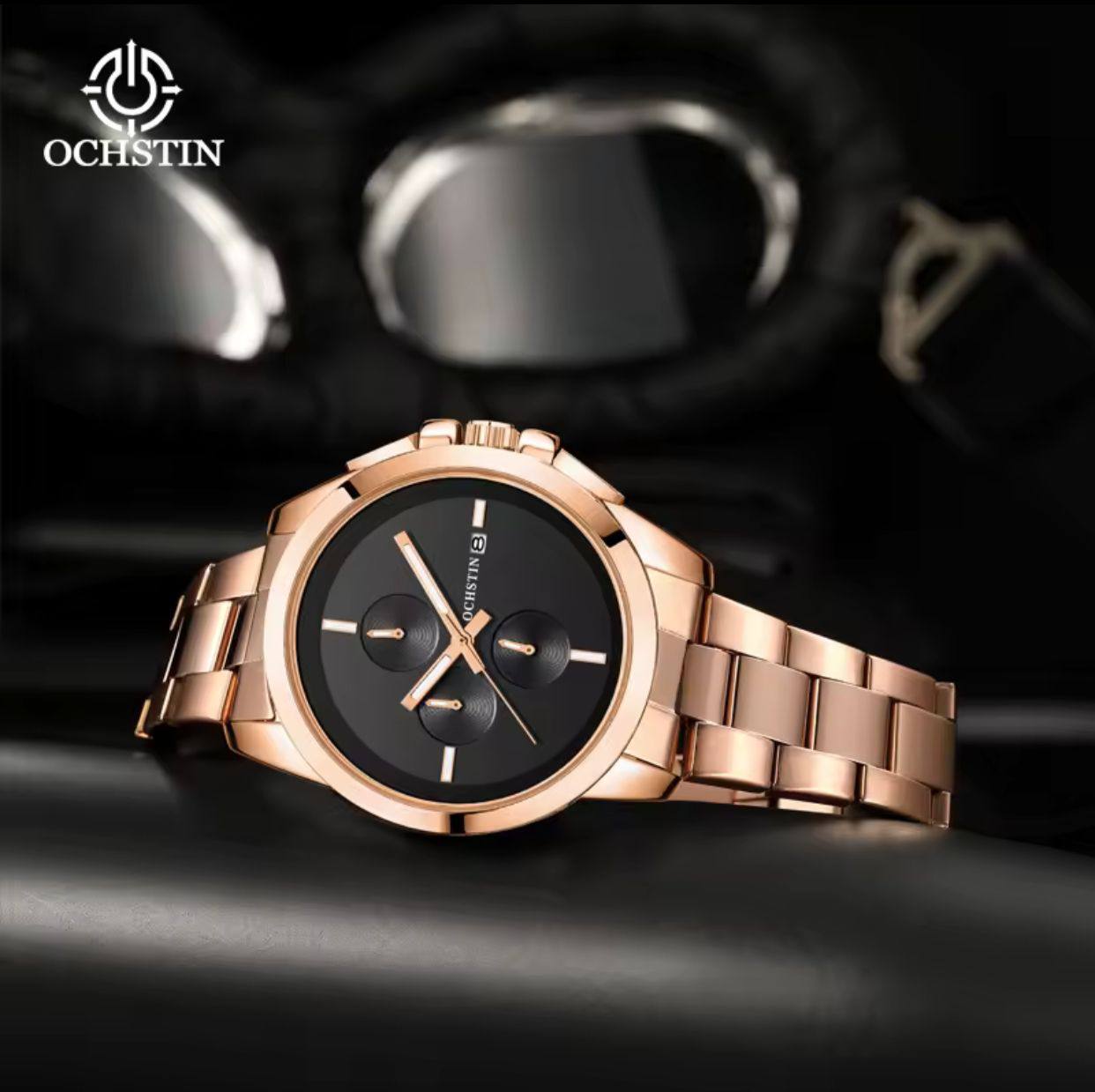 🧨BRAND ALERT 🧨 OCHSTIN MINIMALIST CHRONOGRAPH GENTS WATCH #6059 CLEAR LUMINOUS FUNCTION CHRONOGRAPH MOVEMENT BATTERY POWERED STAINLESS STEEL WATER RESISTANT ⃣2 COLOR OPTIONS ENGRAVING SERVICES ENQUIRIES