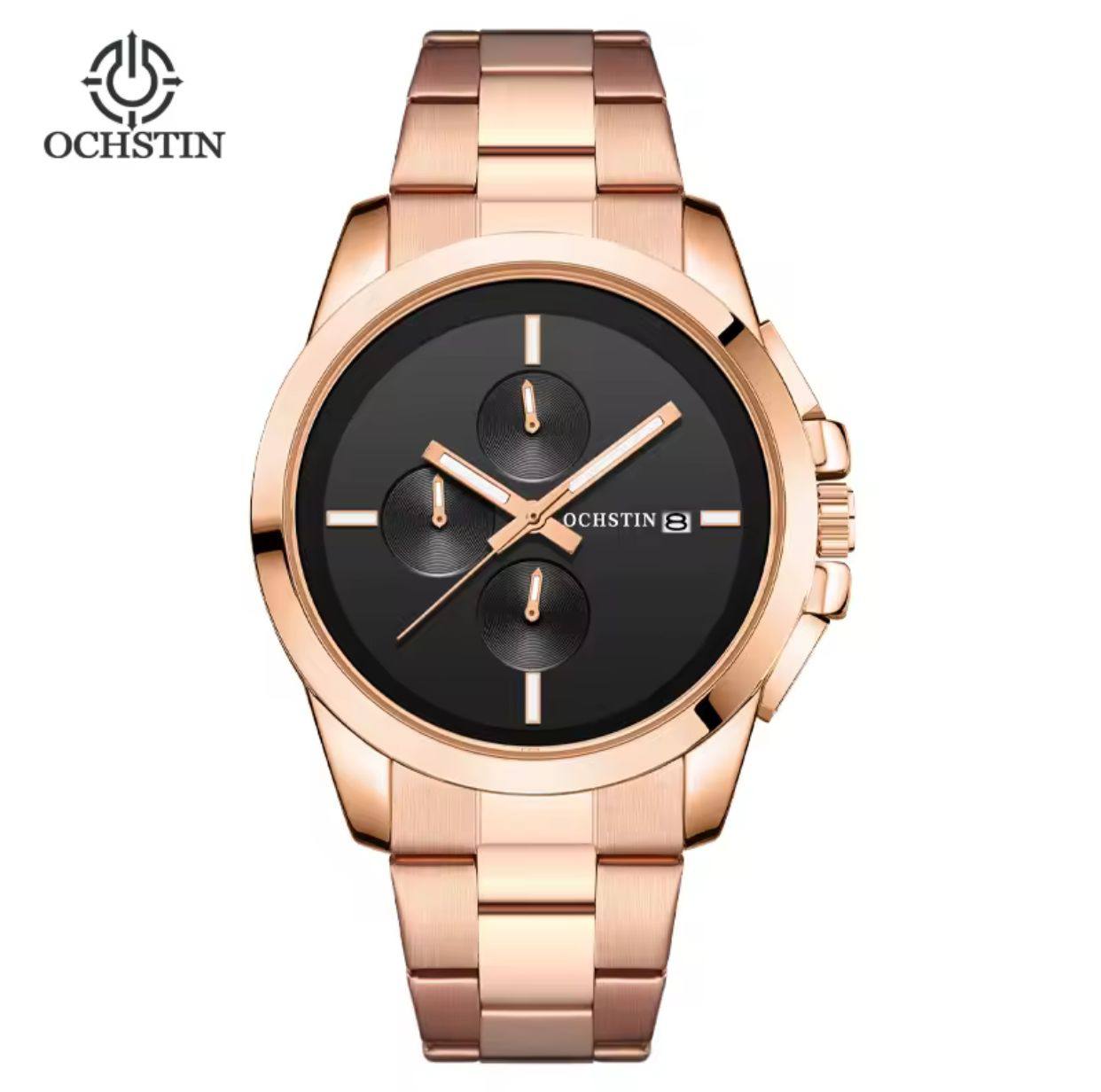 🧨BRAND ALERT 🧨 OCHSTIN MINIMALIST CHRONOGRAPH GENTS WATCH #6059 CLEAR LUMINOUS FUNCTION CHRONOGRAPH MOVEMENT BATTERY POWERED STAINLESS STEEL WATER RESISTANT ⃣2 COLOR OPTIONS ENGRAVING SERVICES ENQUIRIES