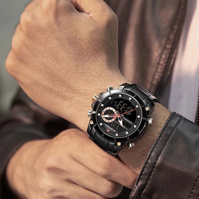 MEN NAVIFORCE NF 9189 ANALOGUE&DIGITAL DISPLAY GOLD BLUE