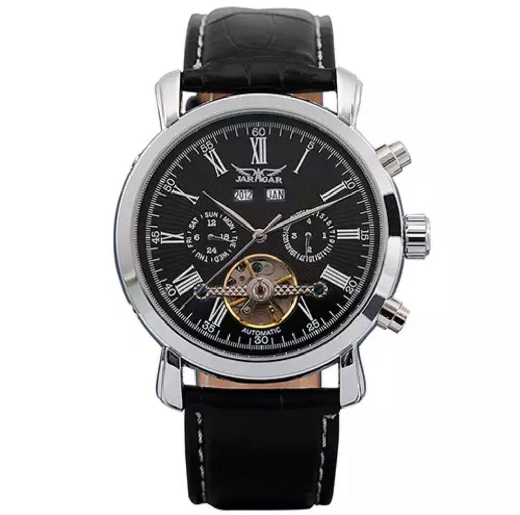 JARAGAR AUTOMATIC DAY, DATE,MONTH,YEAR DISPLAY LEATHER STARP WATER RESISTANT