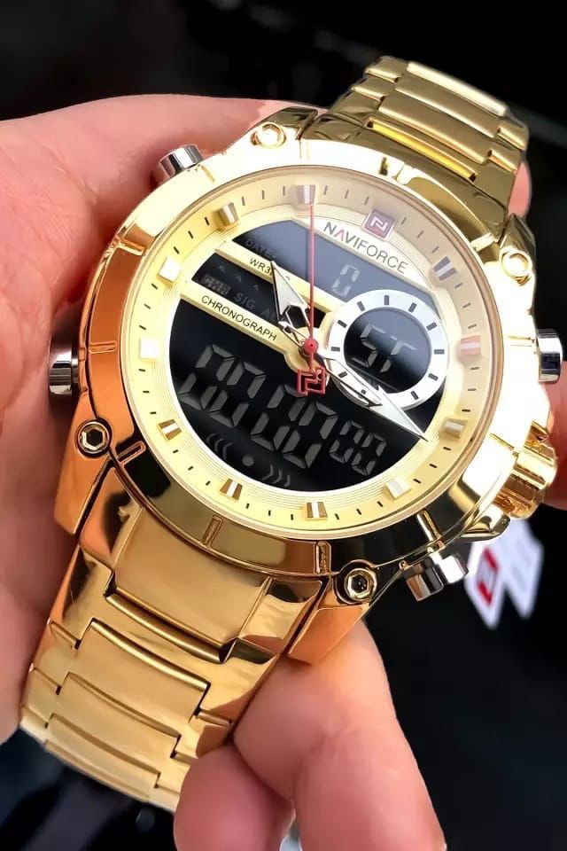 MEN NAVIFORCE NF 9189 ANALOGUE&DIGITAL DISPLAY GOLD BLUE