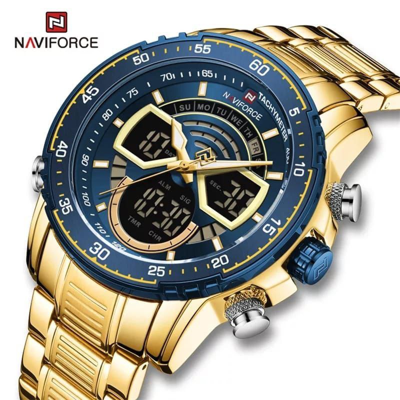 MEN NAVIFORCE NF 9189 ANALOGUE&DIGITAL DISPLAY GOLD BLUE