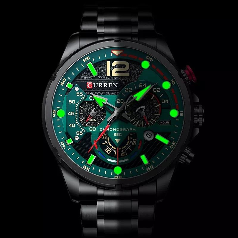 CHRONOGRAPH CURREN LUMINOUS DATE DISPLAY CHRONOGRAPH MOVEMENT STAINLESS STEEL WATER RESISTANT