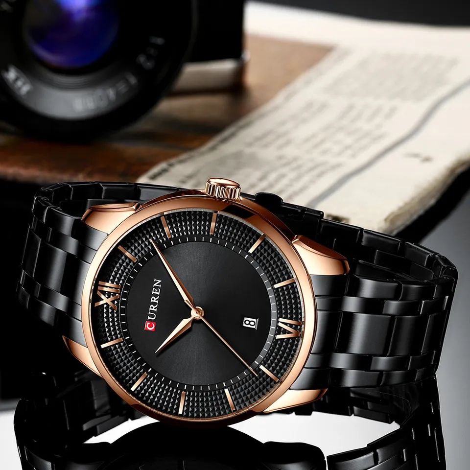 GENTS CURREN #8356 (DATE DISPLAY) GOLD BLUE BLACK