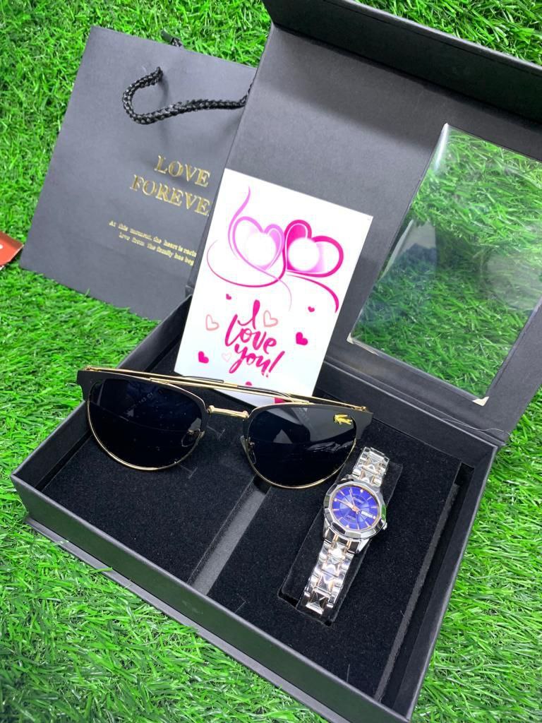 SUNGLASSES, BOX ,BAG PLUS CARD WATCH DEPENDS WITH YOUR CHOICE