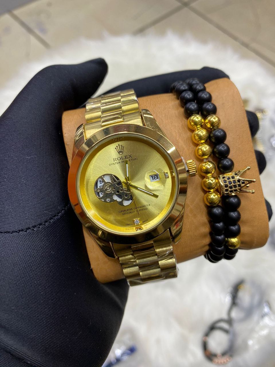 MEN NAVIFORCE NF 9163 ANALOGUE&DIGITAL DISPLAY GOLD BLACK