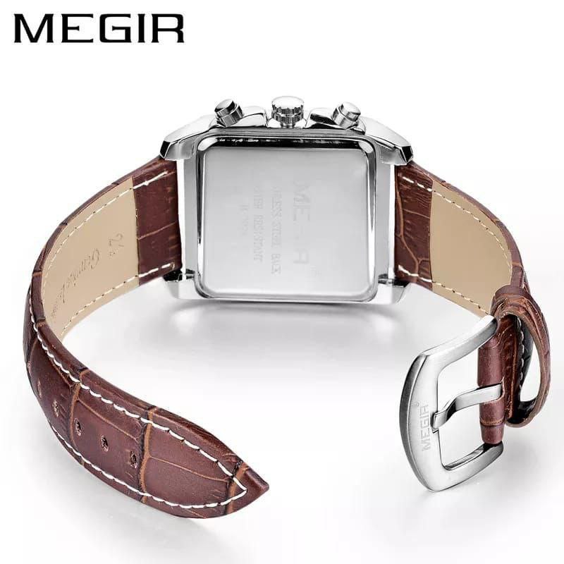 MEGIR LEATHER CHRONOGRAPH WATCH DATE DISPLAY BATTERY POWERED