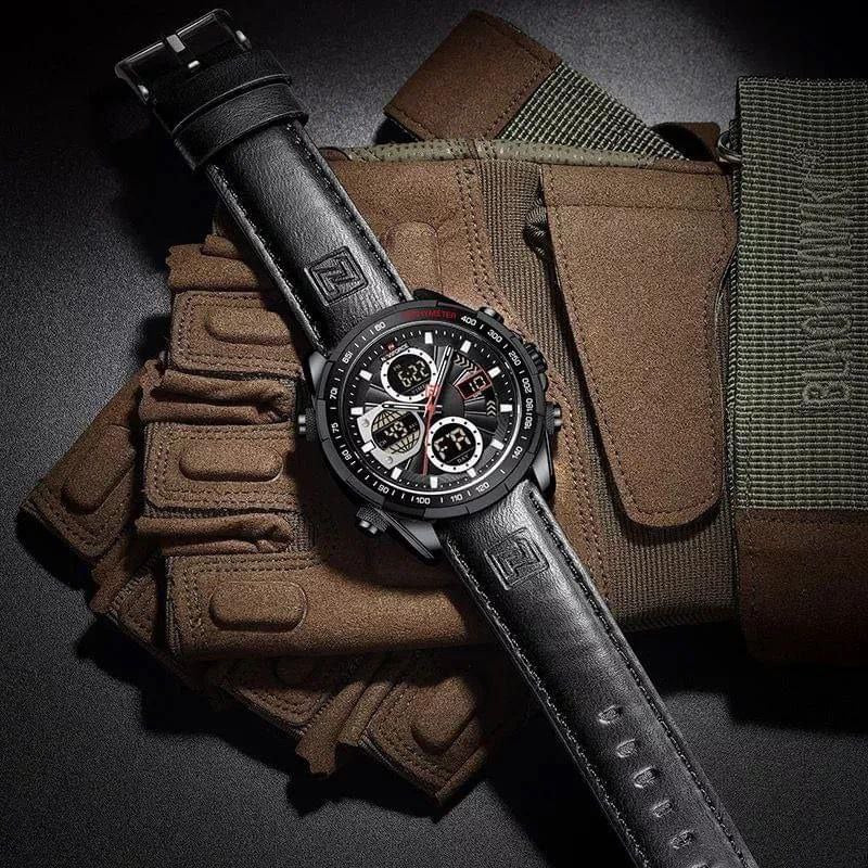 MEN NAVIFORCE NF 9197 ANALOGUE&DIGITAL DISPLAY BLACK BROWN BLUE GREEN GOLD GREEN SILVER
