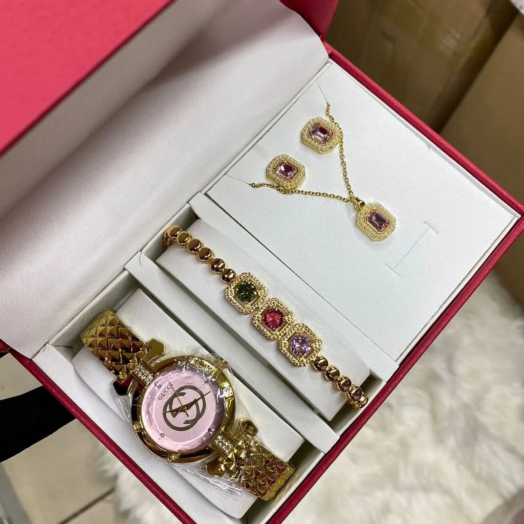 4 1 SETS WATCH BRACELET EARRINGS NECKLACE