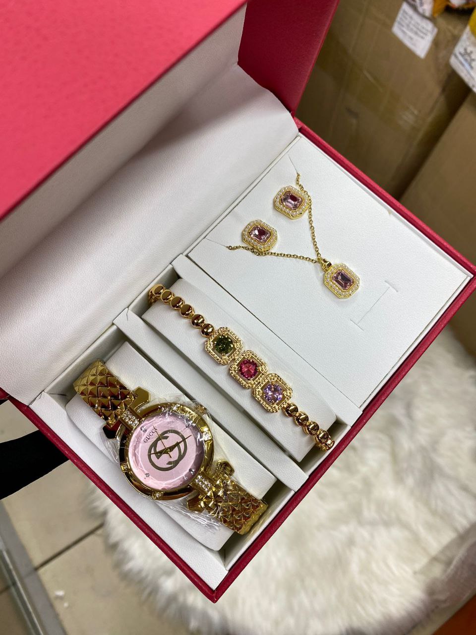 4 1 SETS WATCH BRACELET EARRINGS NECKLACE