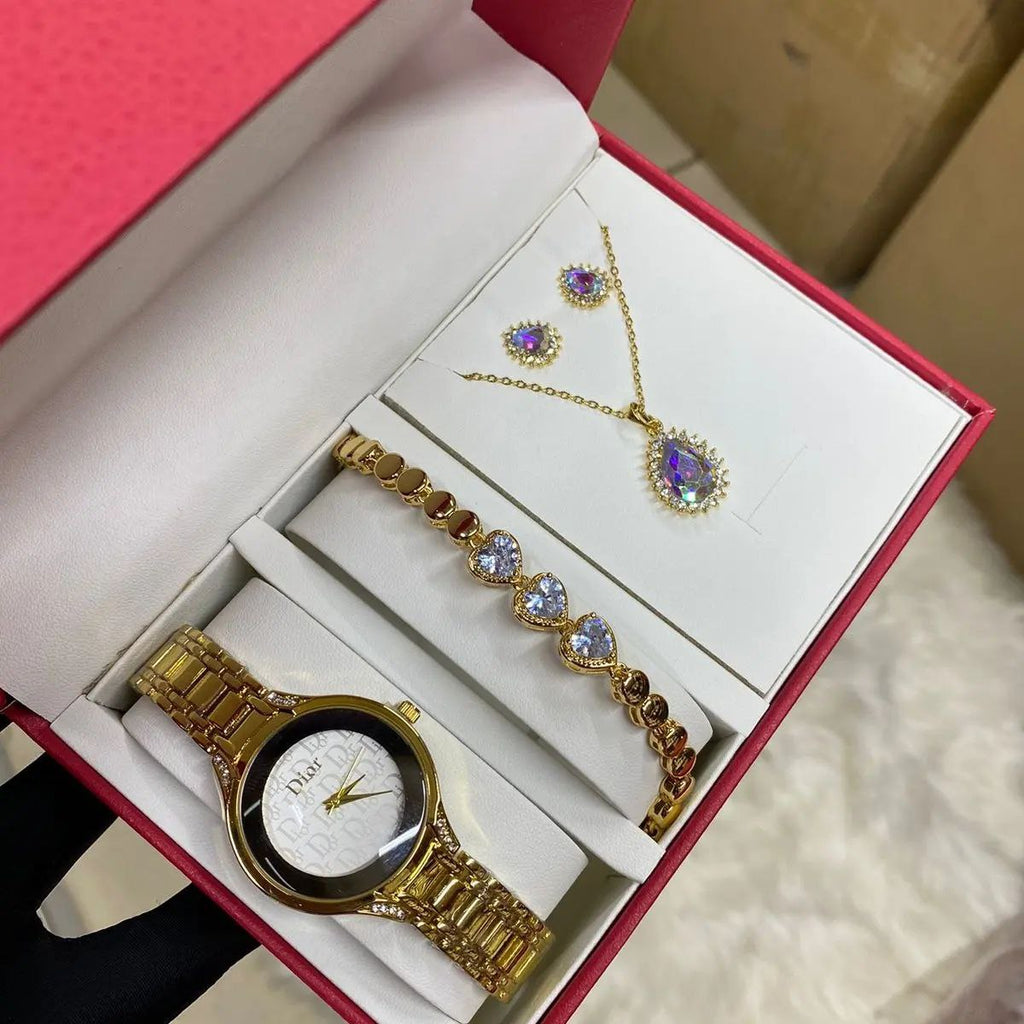 4 1 SETS WATCH BRACELET EARRINGS NECKLACE