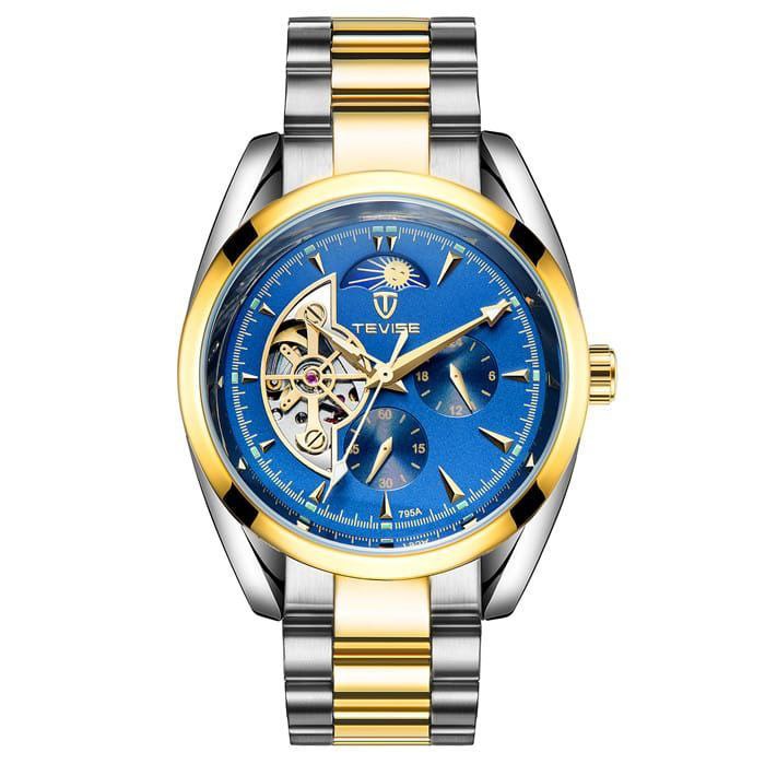 TEVISE AUTOMATIC GENTS WATCH COMES A BRANDED BOX TWO TONE BLACK FACE TWO TONE WHITE FACE TWO TONE BLUE FACE