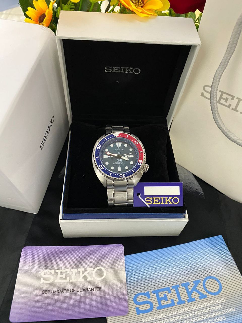 ORIGINAL AUTOMATIC SEIKO SEIKO PRESAGE SEIKO 5 SEIKO PADI COMES WITH BOX ,BAG,WARRANTY CARD,MANUAL