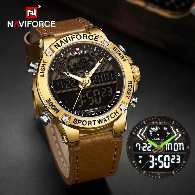 NAVIFORCE MEN NF 9164 ANALOGUE&DIGITAL DISPLAY ALARM FUNCTION WATER RESISTANT