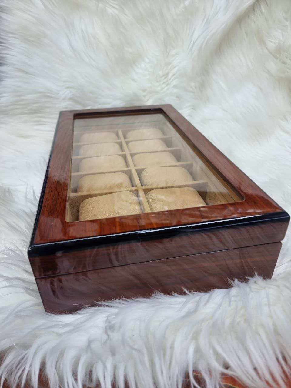 12 SLOTS WOODEN WATCH ORGANIZER