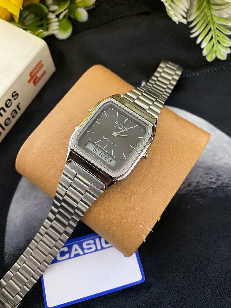 CASIO DUAL TIME BLACK SILVER BLACK SILVER