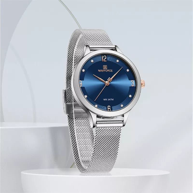 NAVIFORCE LADIES NF 5023 ADJUSTABLE MESH STRAP BLACK SILVER BLUE