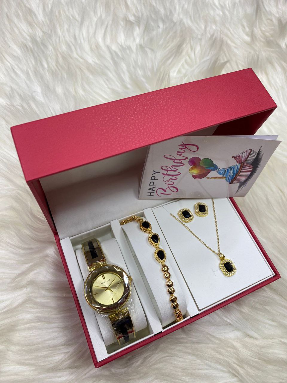 4 1 GIFT SET + CARD WATCH NECKLACE BRACELET EARRINGS