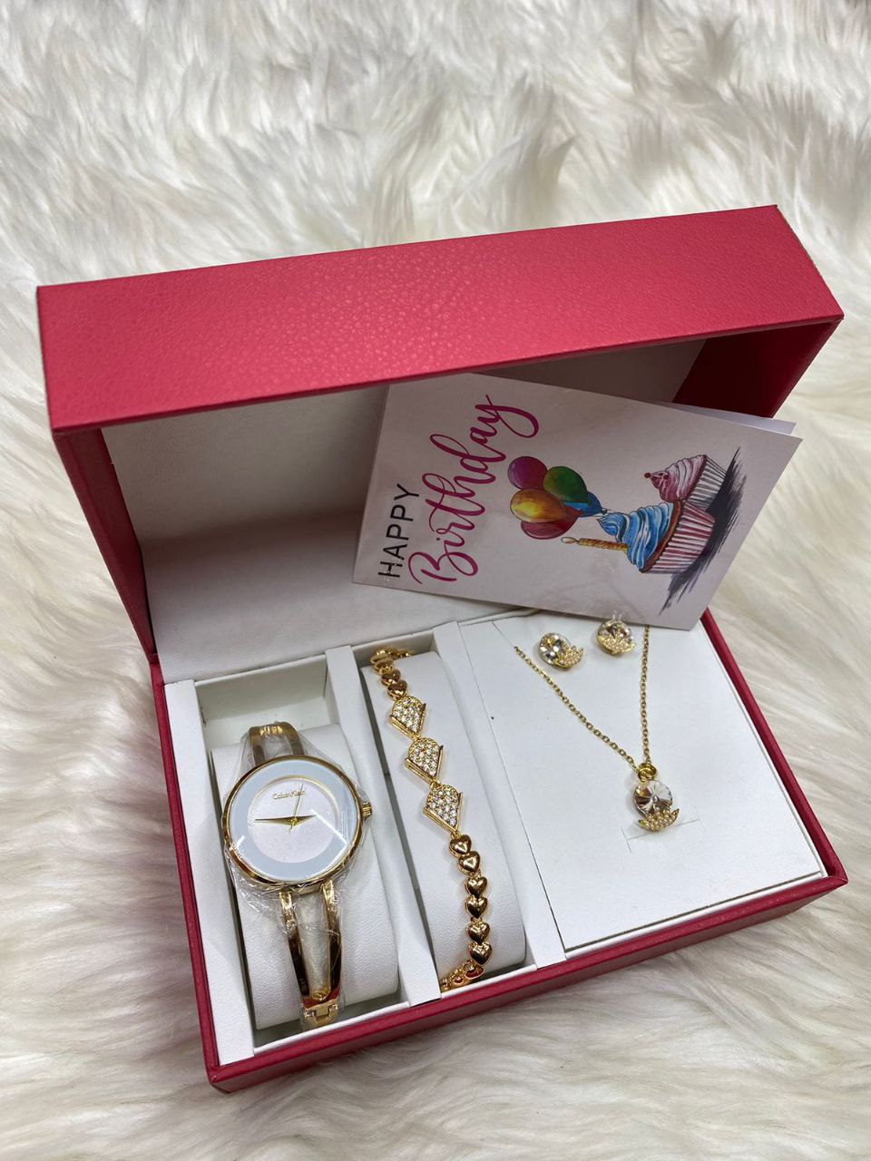 4 1 GIFT SET + CARD WATCH NECKLACE BRACELET EARRINGS