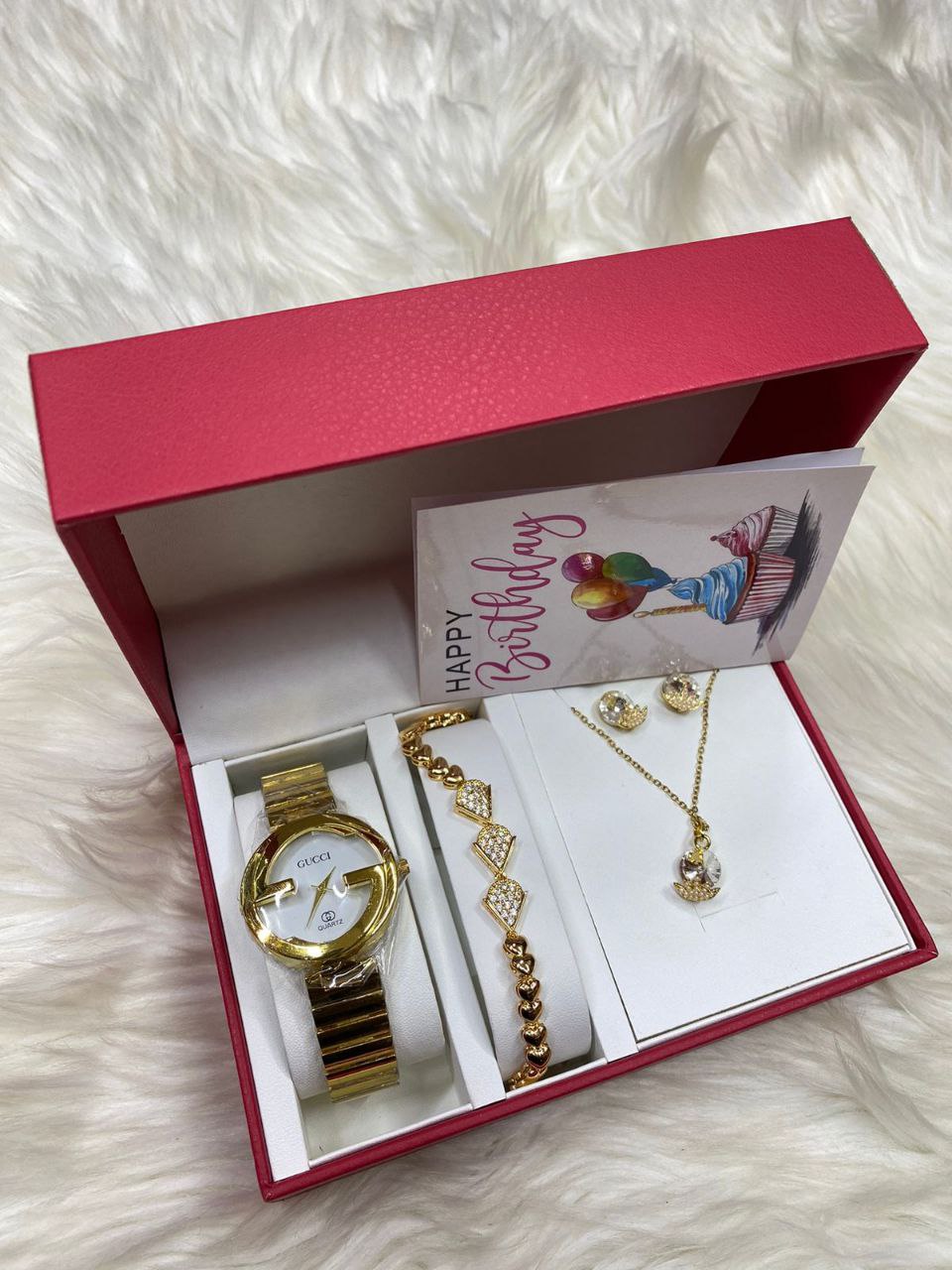 4 1 GIFT SET + CARD WATCH NECKLACE BRACELET EARRINGS