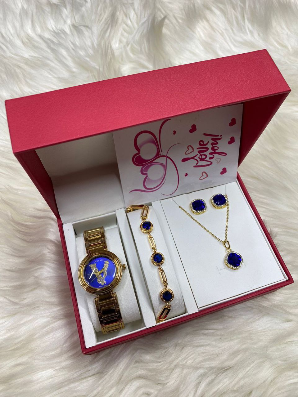 4 1 GIFT SET + CARD WATCH NECKLACE BRACELET EARRINGS