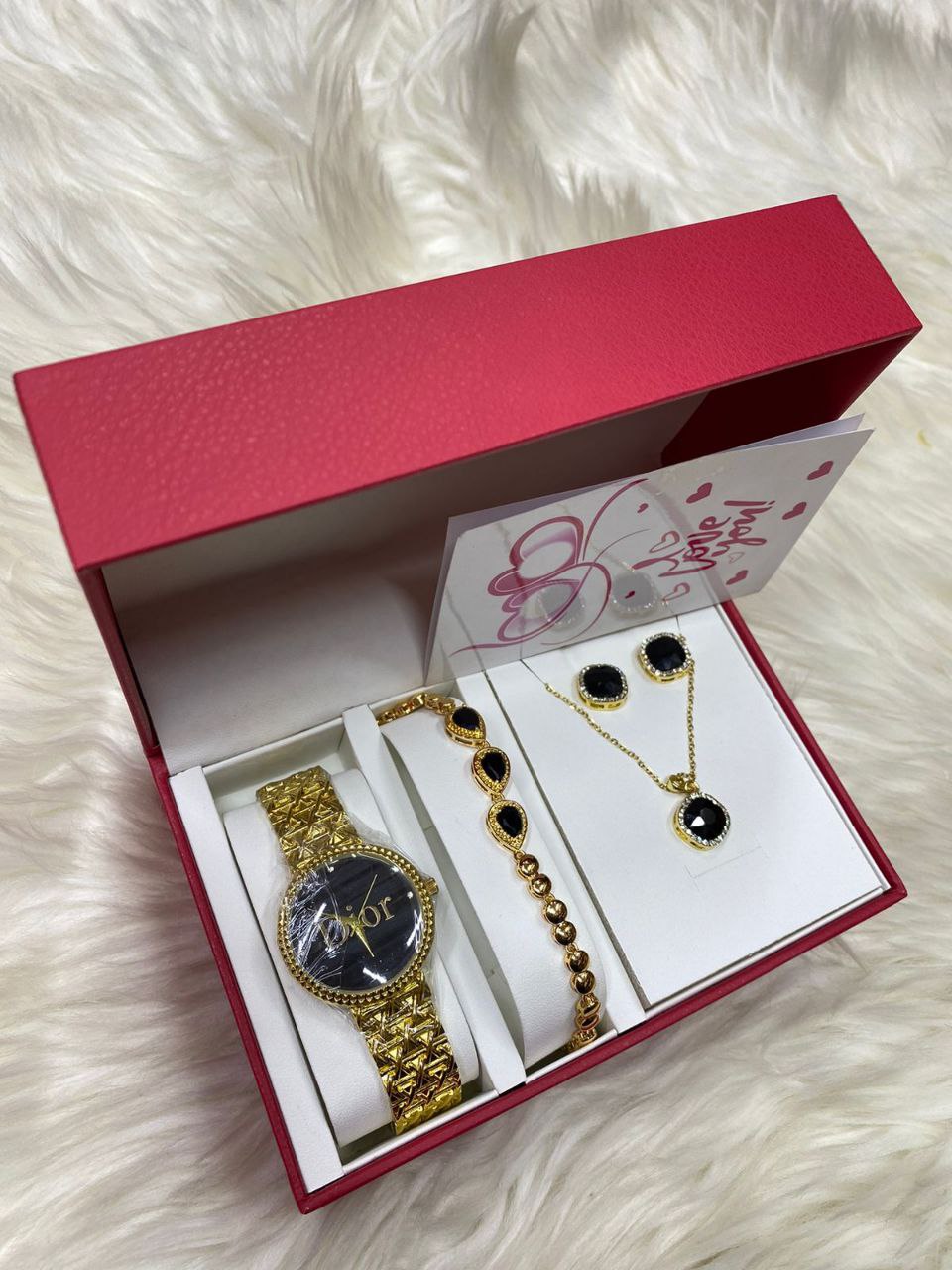 4 1 GIFT SET + CARD WATCH NECKLACE BRACELET EARRINGS