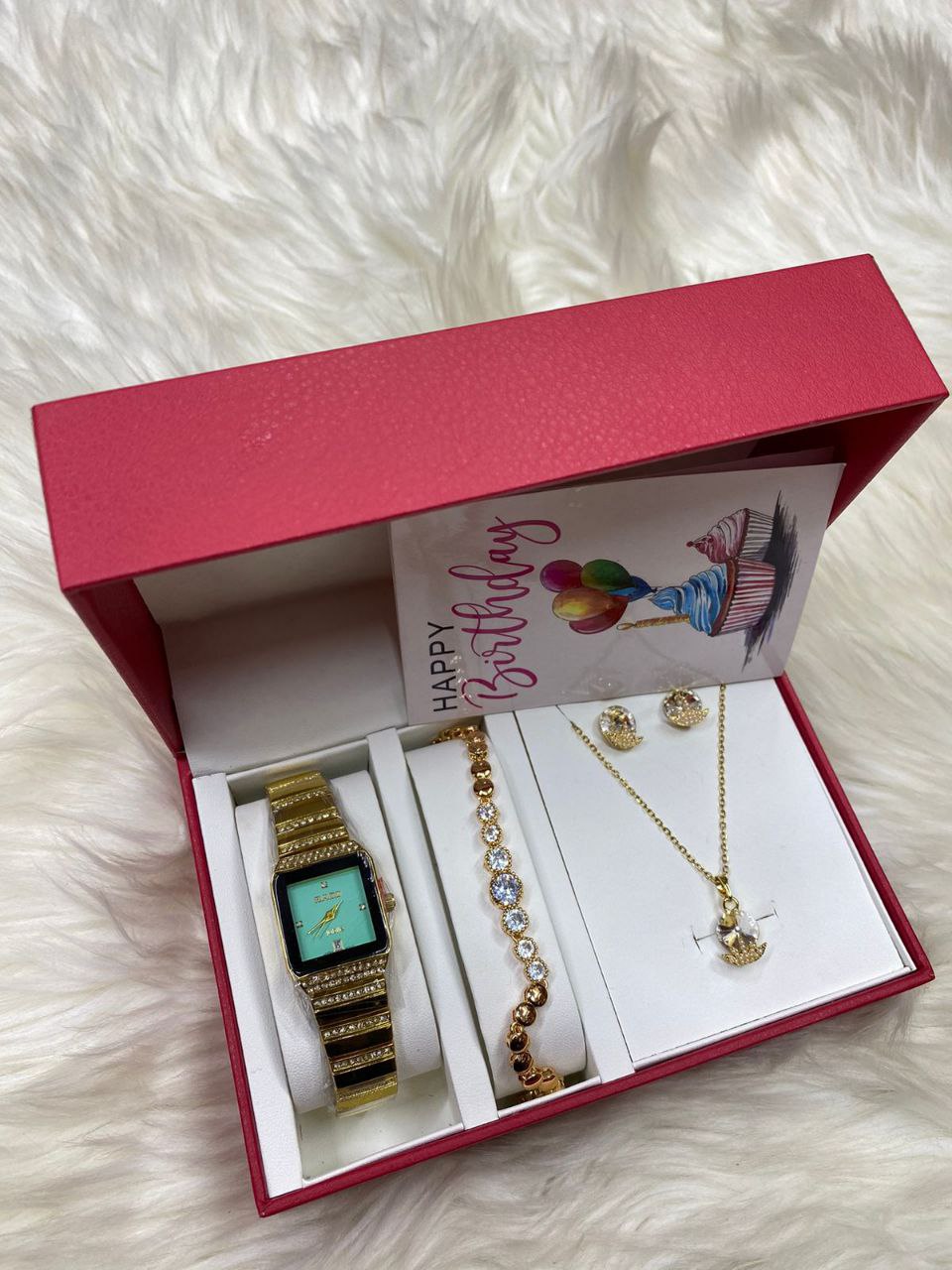 4 1 GIFT SET + CARD WATCH NECKLACE BRACELET EARRINGS