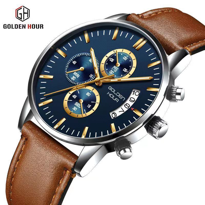 GOLDEN HOUR WATCH CHRONOGRAPH DATE DISPLAY BATTERY POWERED WATER RESISTANT